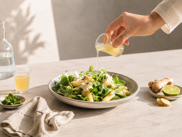 Blüten-Dressing — Rezept mit BIO Ingwerkonzentrat Holunderblüte