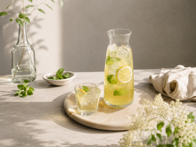 Blüten-Eistee — Rezept mit BIO Ingwerkonzentrat Holunderblüte